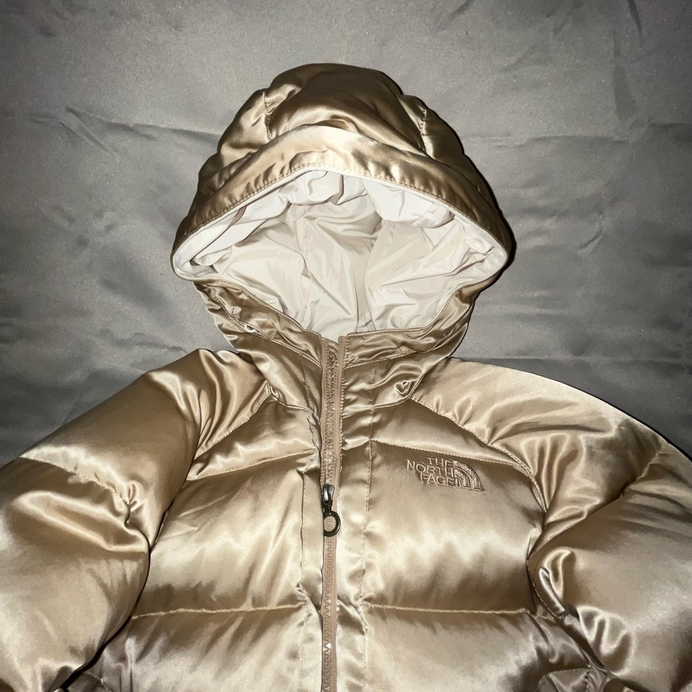 Gold Puffy NorthFace Jacket